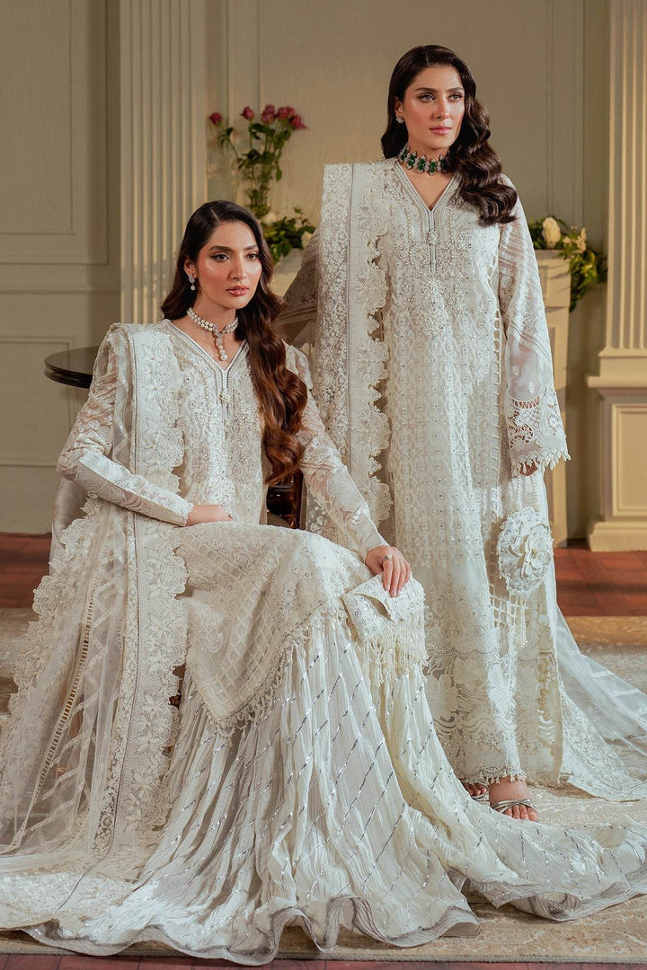 Exquisite 3-Piece Ensemble with Hand-Embellished Chiffon Shirt and Elegant Silhouettes EMBROIDERED CHIFFON CH13-02 UNSTITCHED - ZEYTONCART