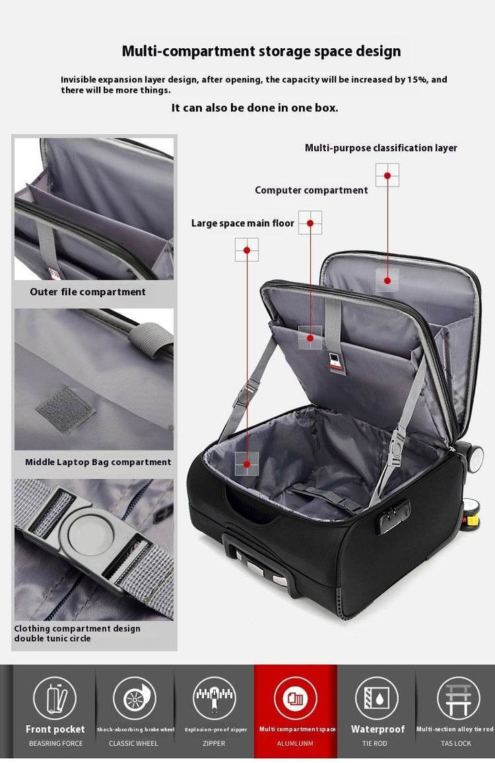 Business Luggage Men's Oxford Cloth Luggage Travel Boarding Women's Suitcase - ZEYTONCART