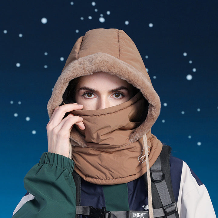 Winter Cycling Warm-keeping And Cold-proof Neck Protection One-piece Hat Fleece-lined - ZEYTONCART