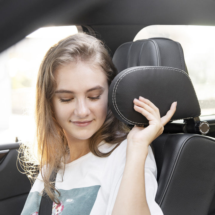 Car headrest pillow Sleep Adjustable Side Car Soft Travel Seat Headrest Auto Leather Support Neck Pillow Cushion car accessories - ZEYTONCART