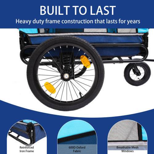Outdoor Heavy Duty Foldable Utility Pet Stroller Dog Carriers Bicycle Trailer - ZEYTONCART