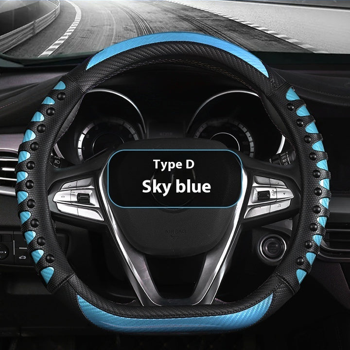 Leather Silicone Four Season Car Accessories Steering Wheel Cover - ZEYTONCART