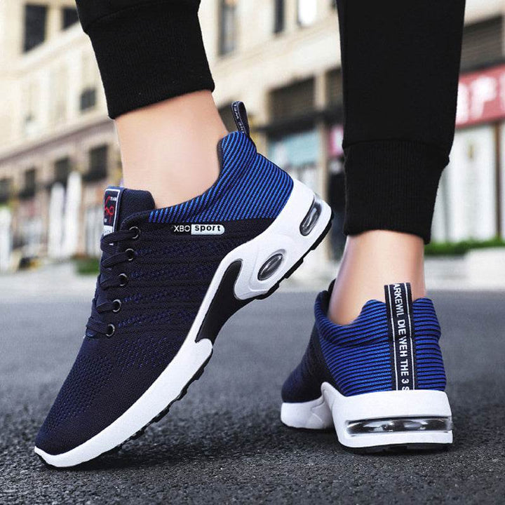 Fashion Mesh Shoes With Striped Design Men Outdoor Breathable  Lace-up Sneakers Csual Lightweight Running Sports Shoes For Men - ZEYTONCART