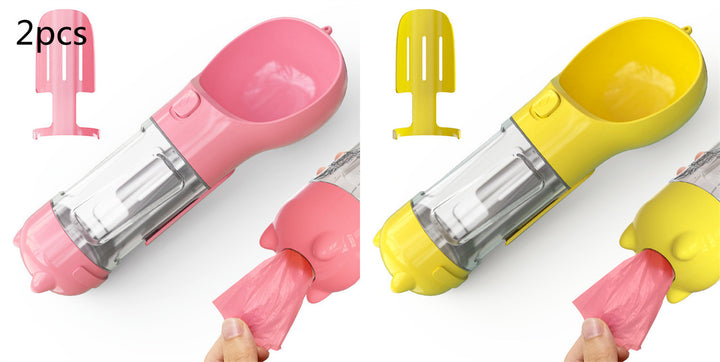 Pet Water Bottle Feeder Bowl Garbage Bag Storage Portable Pet Outdoor Travel 3 In 1 Dog Water Bottle - ZEYTONCART