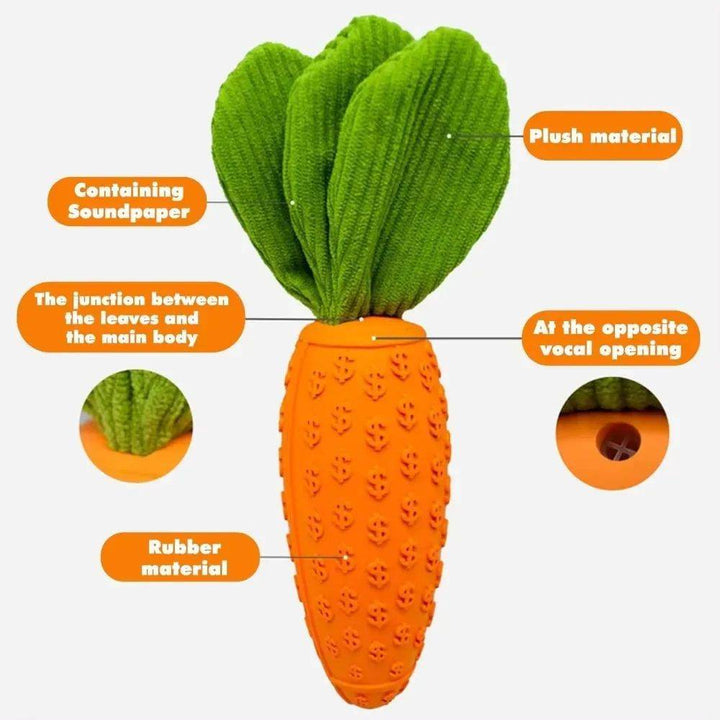 Carrot Dog Chew Toys Durable Rubber Squeaky Toy Shaped Dog Toys For Dogs Boredom Chewers Toothbrush Toy Supplies - ZEYTONCART