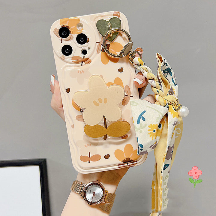 Autumn Leaves And Flowers With Bow Silk Scarf Phone Cases - ZEYTONCART