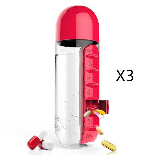 Direct Selling Two-In-One Water Cup Pill Box 7-Day Pill Box 7 Grids Outdoor Easy To Carry Water Bottle One Week With Pill Box Cup - ZEYTONCART