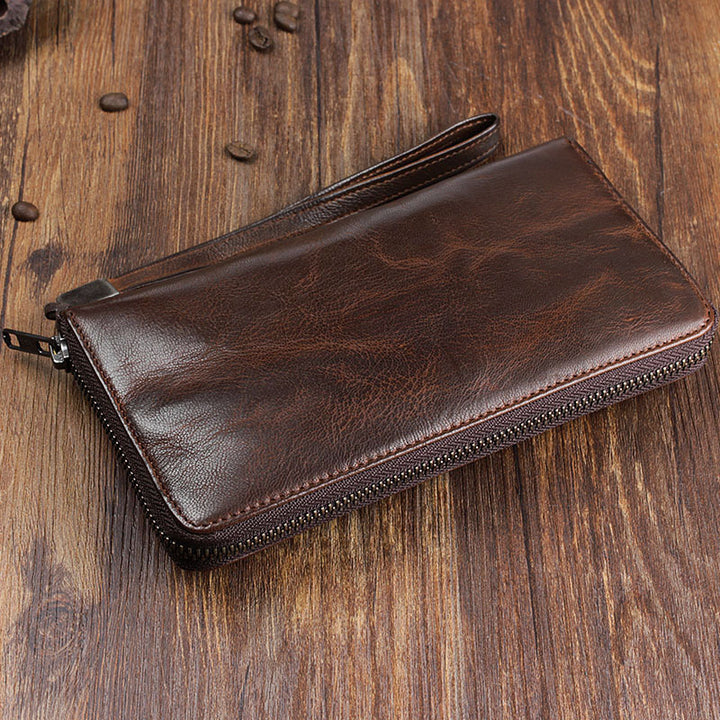 Men's Handmade Sheepskin Retro Long Wallet - ZEYTONCART