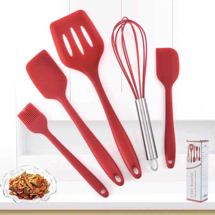 Silicone Kitchenware Non-Stick Cookware Kitchen Utensils Set Spatula Shovel Egg Beaters Silicone Handle Cooking Tool Set - ZEYTONCART