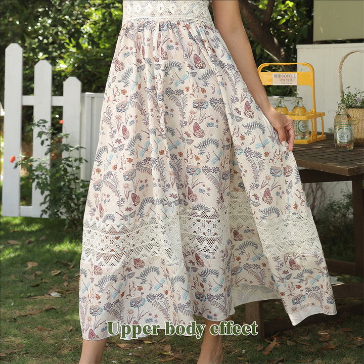 Women's Sleeveless Suspender Floral Dress - ZEYTONCART