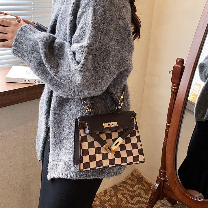 Checkerboard Checkered Color Fashion Hand-held - ZEYTONCART