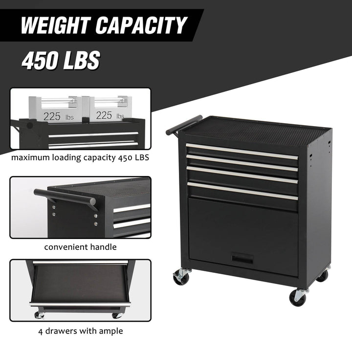ZytonCart 4-Drawer Tool Cabinet for Easy Organization - ZEYTONCART