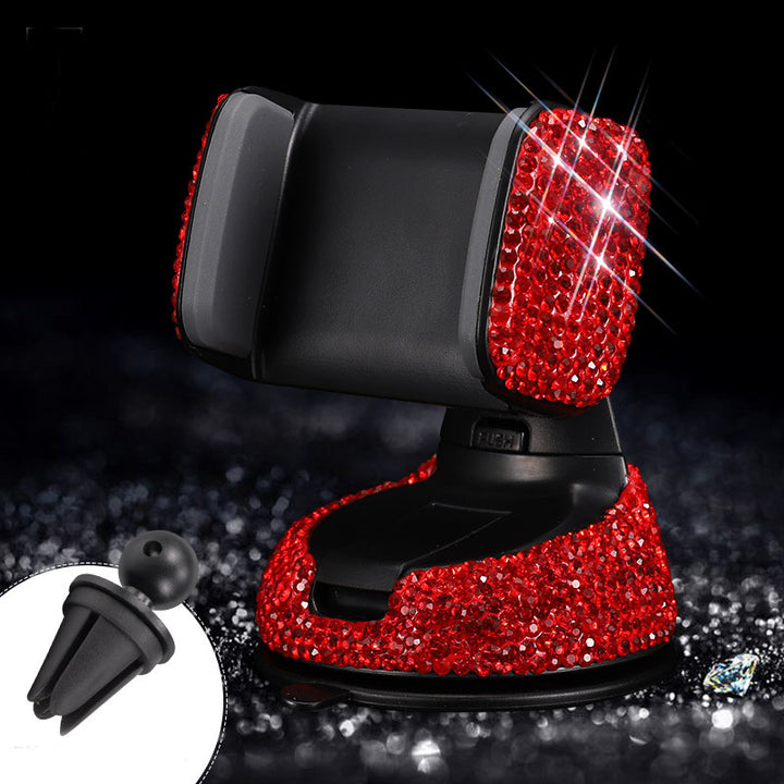Women Red Rhinestone Car Interior Accessories - ZEYTONCART