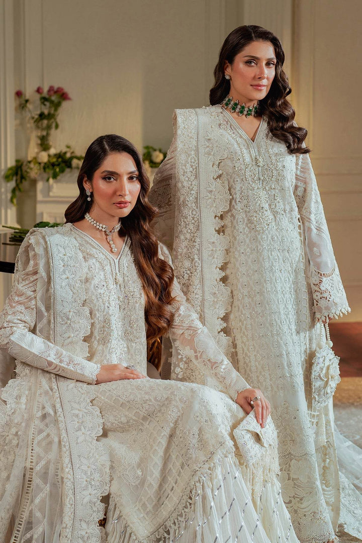 Exquisite 3-Piece Ensemble with Hand-Embellished Chiffon Shirt and Elegant Silhouettes EMBROIDERED CHIFFON CH13-02 UNSTITCHED - ZEYTONCART
