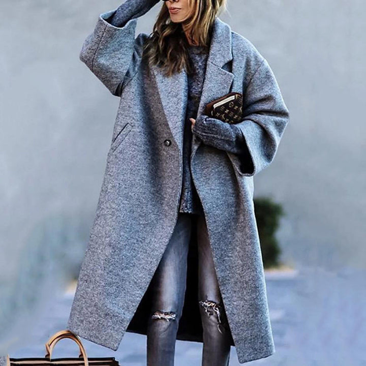 Women's Color Matching Plaid Long-sleeved Coat - ZEYTONCART