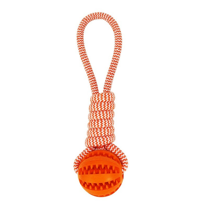 Dog Toys Treat Balls Interactive Hemp Rope Rubber Leaking Balls For Small Dogs Chewing Bite Resistant Toys Pet Tooth Cleaning Bite Resistant Toy Ball For Pet Dogs Puppy - ZEYTONCART