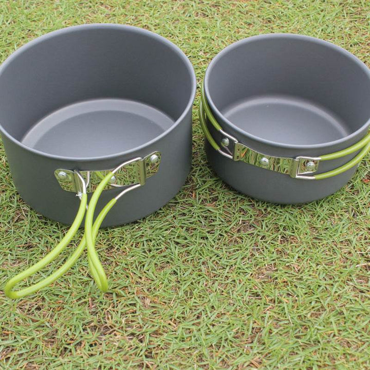 Outdoor Portable Cookware Camping Hiking Picnic Non-stick Cooking Pan Pot Bowl Set for 2-3 Person - ZEYTONCART