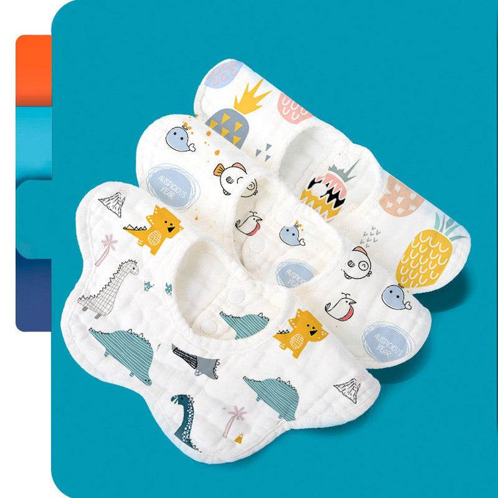Rotating Flower Waterproof Baby Cloths Saliva Towel Cartoon Soft Round Baby Bibs Feeding Scarf - ZEYTONCART