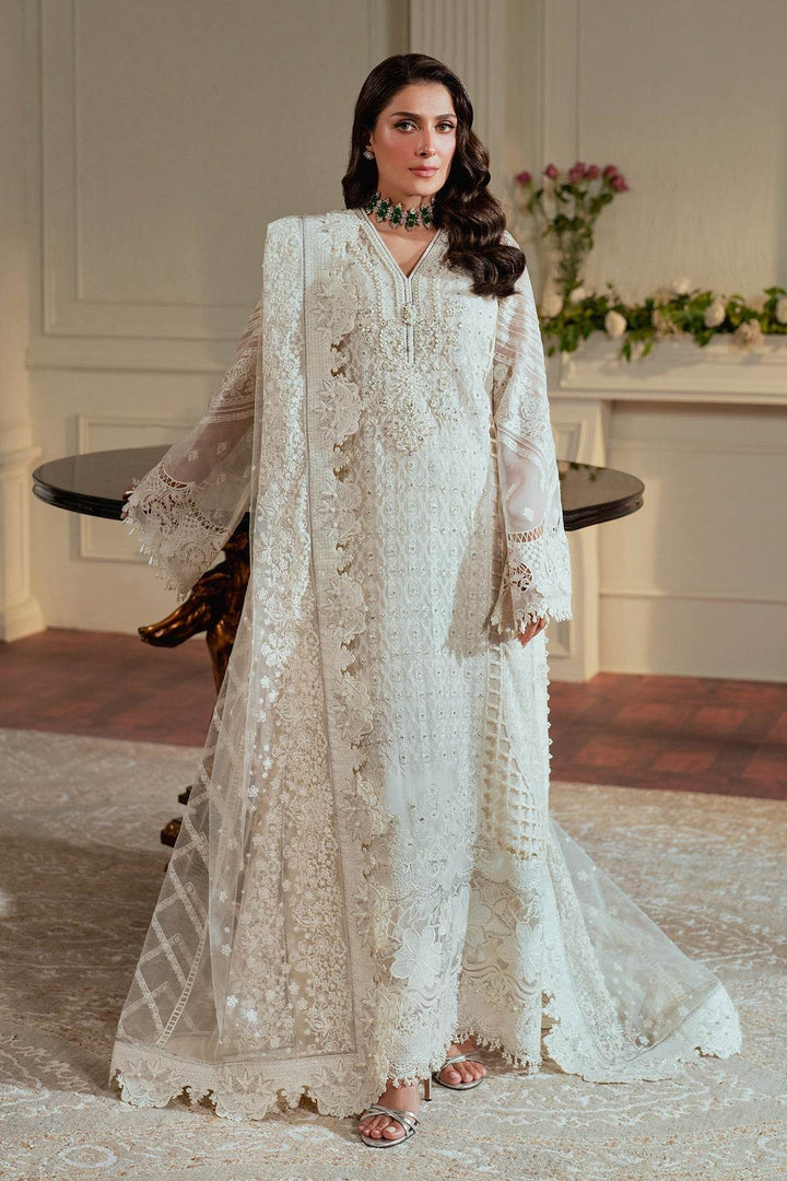 Exquisite 3-Piece Ensemble with Hand-Embellished Chiffon Shirt and Elegant Silhouettes EMBROIDERED CHIFFON CH13-02 UNSTITCHED - ZEYTONCART
