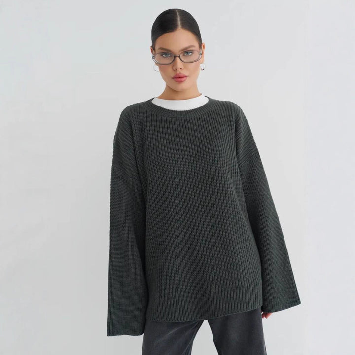 European And American Loose Autumn Winter Sweater Gray Top - ZEYTONCART