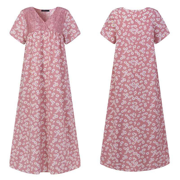 Floral short sleeve dress - ZEYTONCART