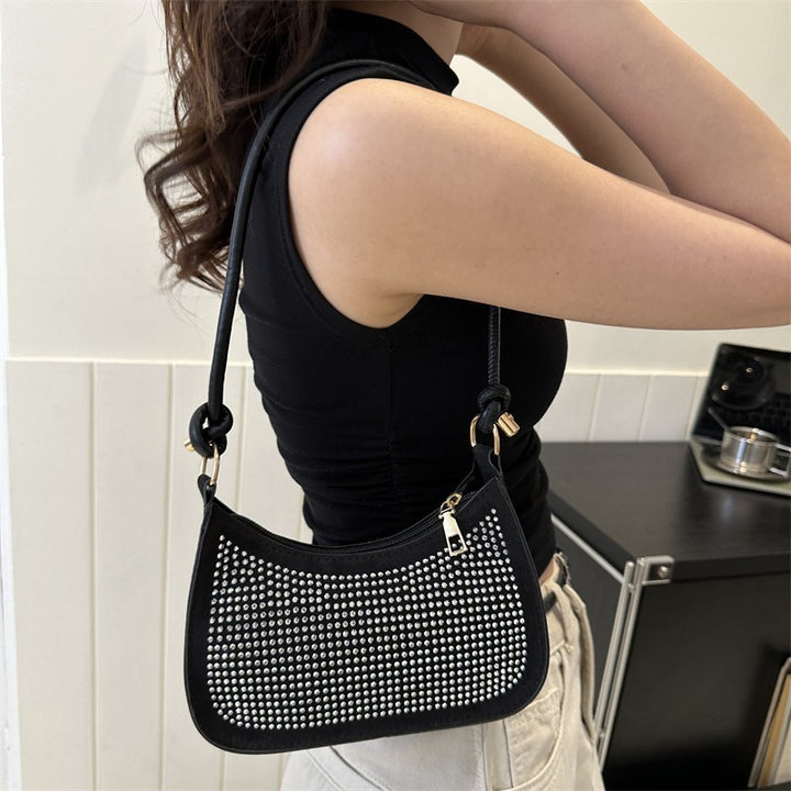 Diamond-embedded Western Style Underarm Bag Fashion Fashion Casual Shoulder Bag - ZEYTONCART