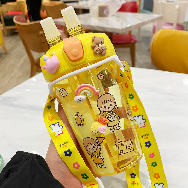 Children's Portable Cute Creative Double-tube Water Cup Two-in-one - ZEYTONCART