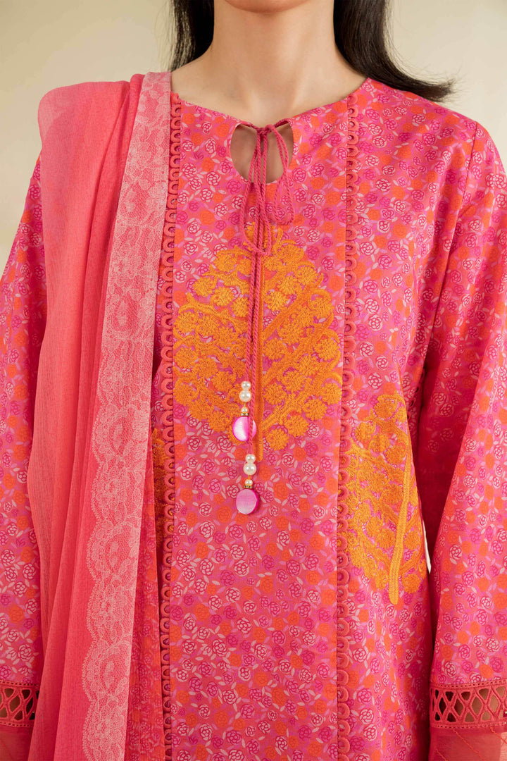 Printed & Embroidered 3-Piece Cambric Suit – Pink | Unstitched Summer Collection 2025  Suit - 42501085 - ZEYTONCART