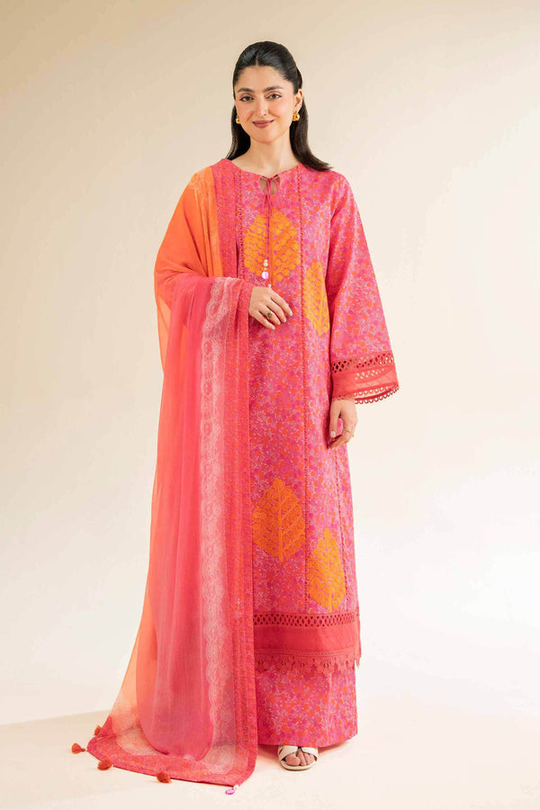 Printed & Embroidered 3-Piece Cambric Suit – Pink | Unstitched Summer Collection 2025  Suit - 42501085 - ZEYTONCART