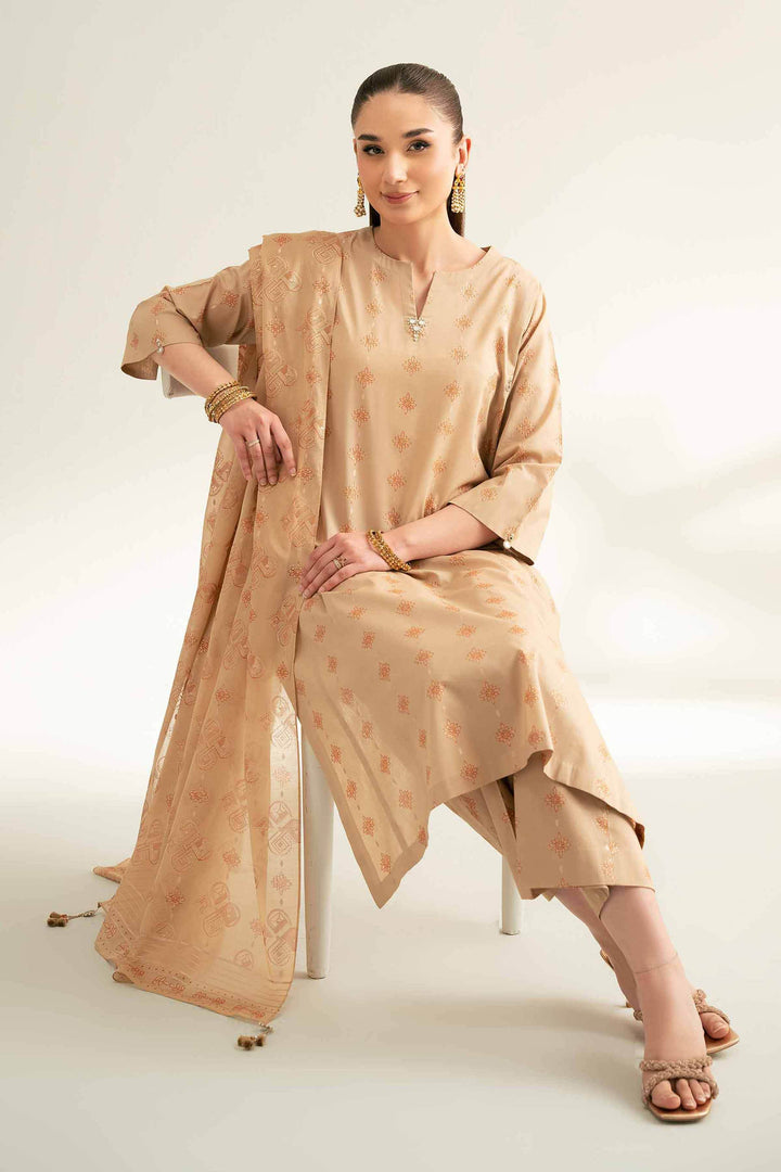 Printed 3-Piece Summer Suit – Cambric Shirt, Voile Dupatta & Trousers | Skin Tonet - 42519178 - ZEYTONCART