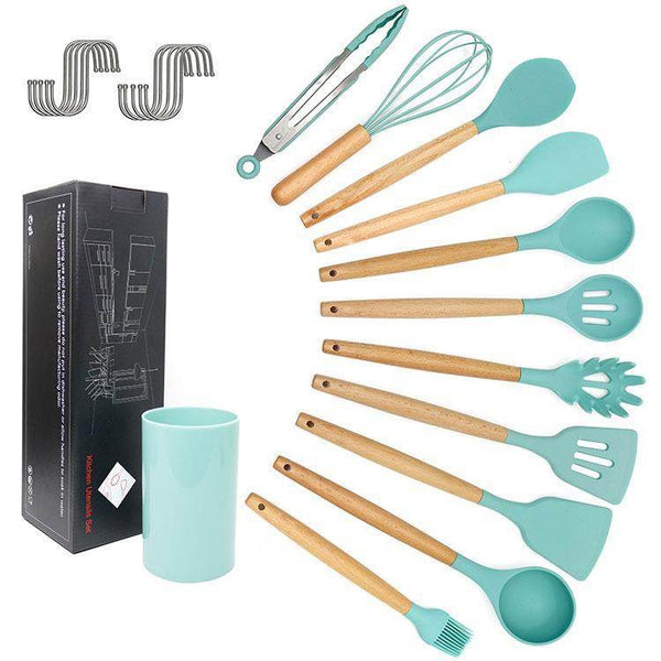 kitchen utensils silicone cooking spoon shovel cookware set - ZEYTONCART