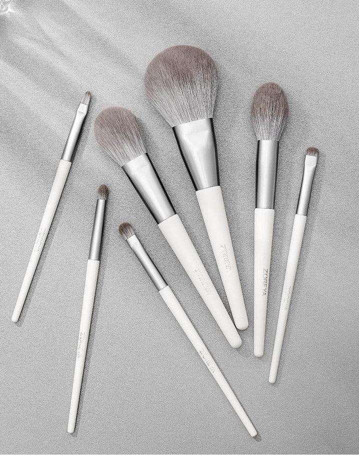 ZOREYA silver foxtail 10 makeup brushes - ZEYTONCART