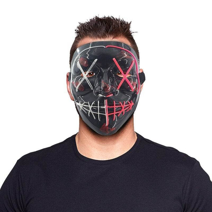 Scary face with blood horror thriller LED glow mask - ZEYTONCART