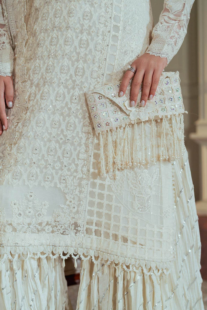 Exquisite 3-Piece Ensemble with Hand-Embellished Chiffon Shirt and Elegant Silhouettes EMBROIDERED CHIFFON CH13-02 UNSTITCHED - ZEYTONCART