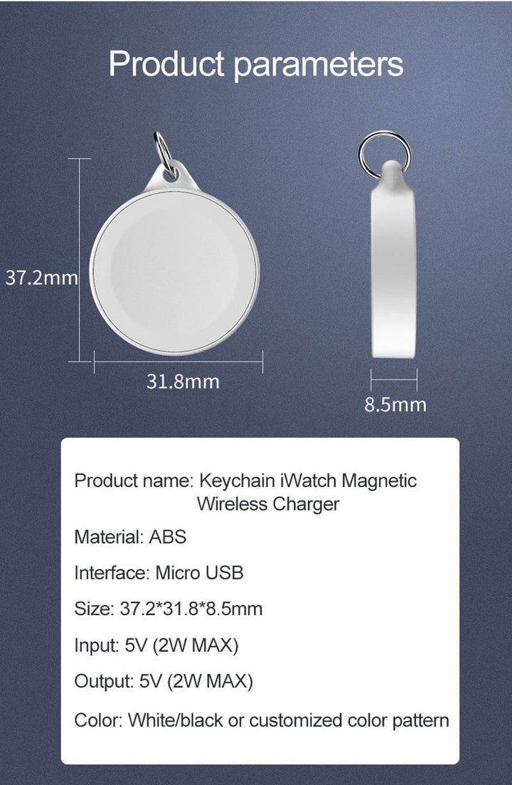 Suitable For Watch12345 Generation Watch Wireless Charger Portable Magnetic Keychain Watch Wireless Charger - ZEYTONCART