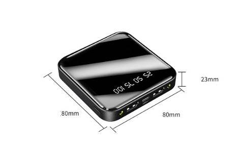 Mini Power Bank 20000 MAh Portable Mirror Digital Display Power Bank - ZEYTONCART