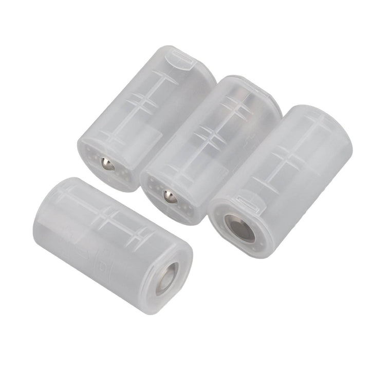 4pcs AA to Size D Battery Adapters Holder Switcher Converter Cases Box White - ZEYTONCART