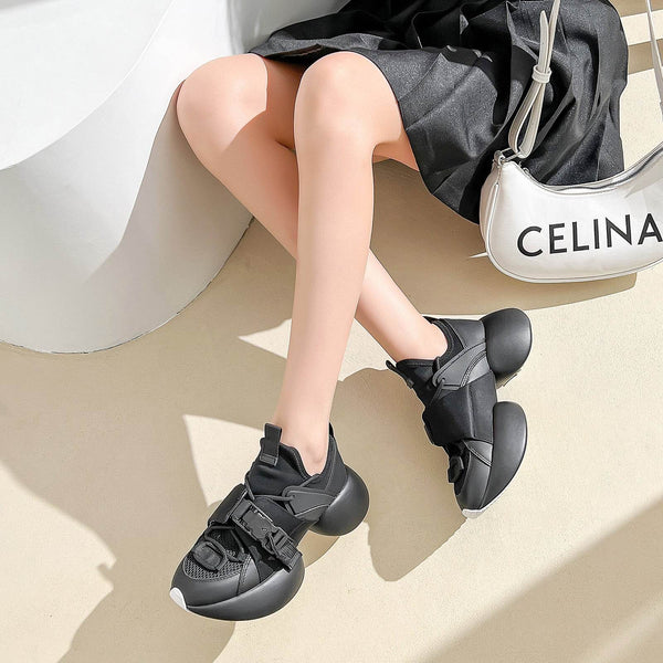 Ins Summer Breathable Mesh Leather Casual Sneakers For Women - ZEYTONCART