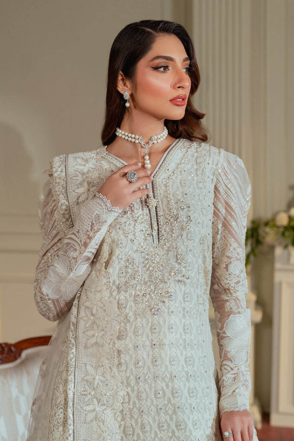 Exquisite 3-Piece Ensemble with Hand-Embellished Chiffon Shirt and Elegant Silhouettes EMBROIDERED CHIFFON CH13-02 UNSTITCHED - ZEYTONCART