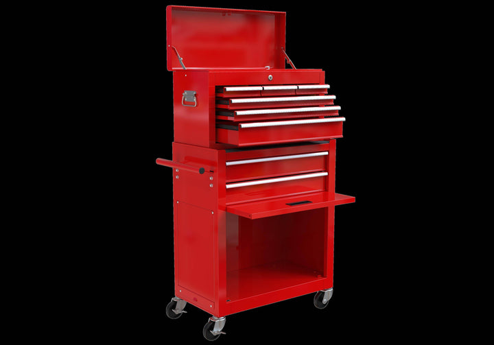 High Capacity Rolling Tool Box With Wheels And Drawers, 8 Drawer Tool Storage Cabinet - ZEYTONCART