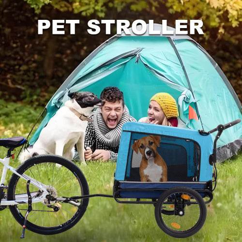 Outdoor Heavy Duty Foldable Utility Pet Stroller Dog Carriers Bicycle Trailer - ZEYTONCART