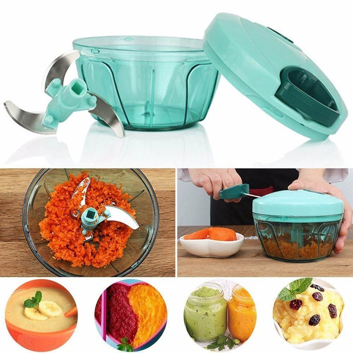 Tenta Kitchen 485ml Manual Food Chopper/Meat Grinder/Vegetable Slicer/Shredder/Grinder - ZEYTONCART