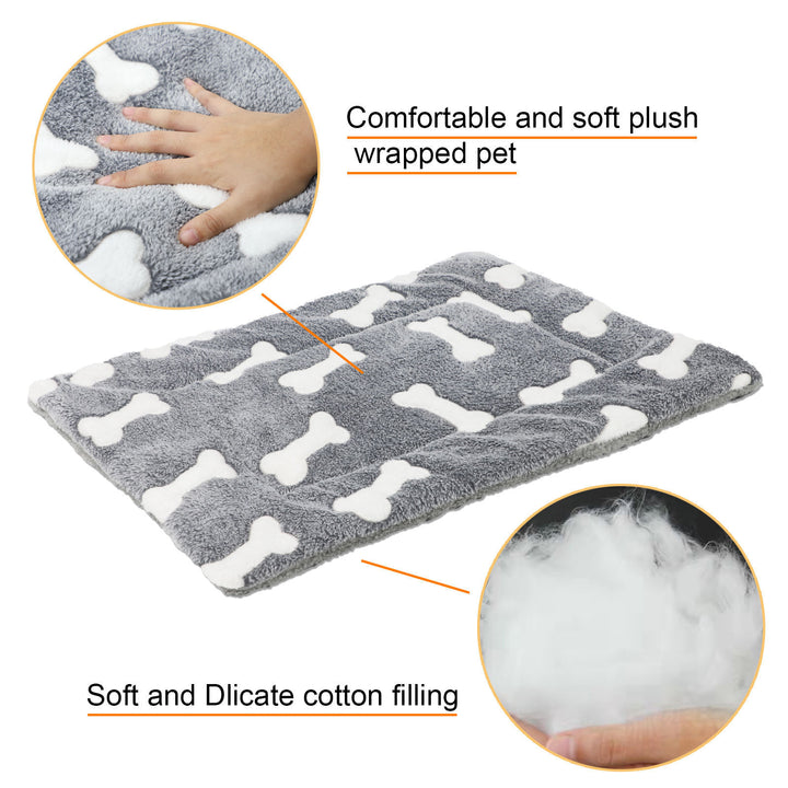 Self-Warming Cat Bed Mat Washable Dog Bed Crate Mat Soft Pet Sleeping Mat For Dogs And Cats Reversible Fleece Dog Crate Kennel Pad Cat Pet Bed - ZEYTONCART