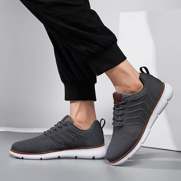 Fashion Lace-up Mesh Sneakers Casual  Flying Woven Walking Sports Shoes For Men - ZEYTONCART