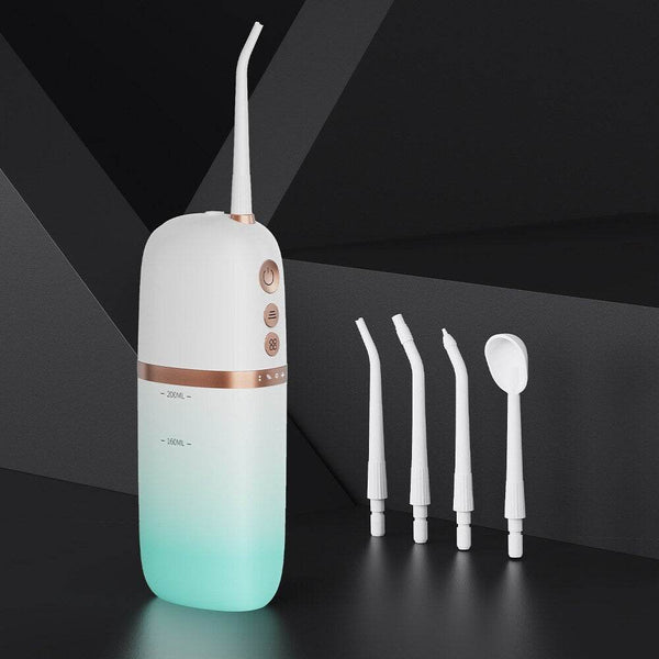 200ml Portable Flosser IPX7 Waterproof Electric Flosser USB Rechargeable Water Dental Picks With 4PCS Nozzle - ZEYTONCART