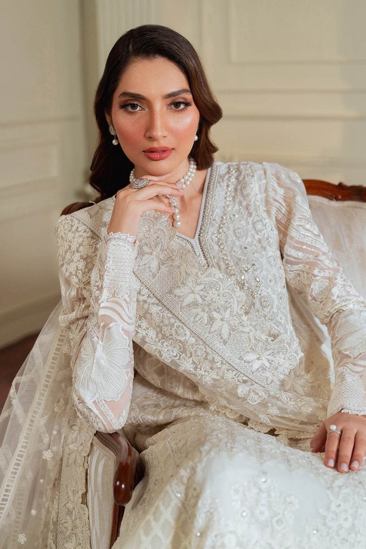 Exquisite 3-Piece Ensemble with Hand-Embellished Chiffon Shirt and Elegant Silhouettes EMBROIDERED CHIFFON CH13-02 UNSTITCHED - ZEYTONCART