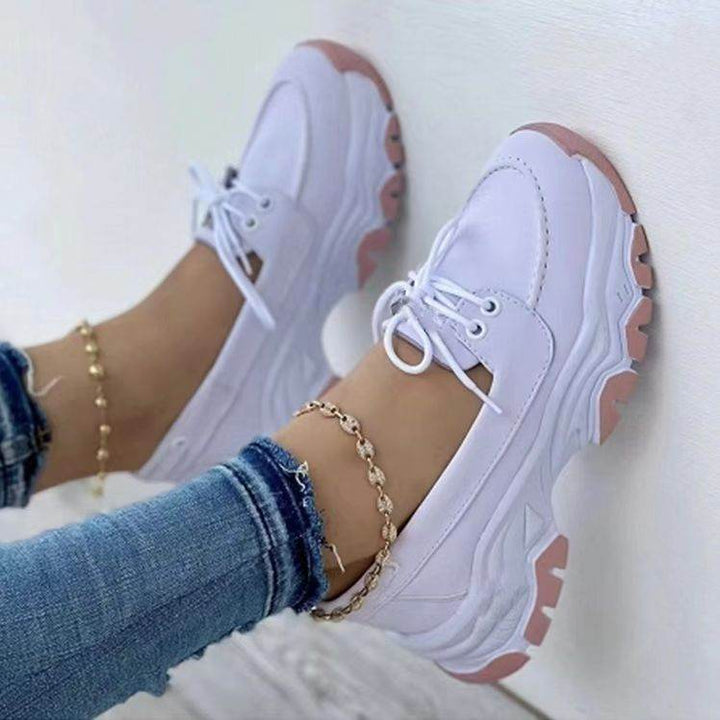 Lace-up Sneakers For Women Running Walking Sports Chunky Shoes - ZEYTONCART