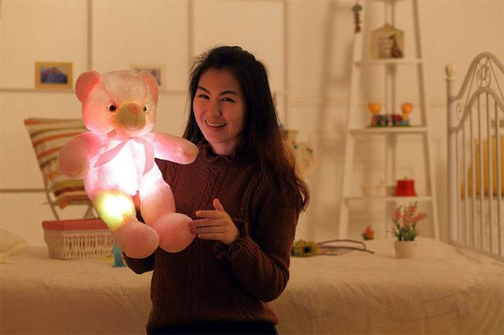 Creative Light Up LED Teddy Bear Stuffed Animals Plush Toy Colorful Glowing Christmas Gift For Kids Pillow - ZEYTONCART