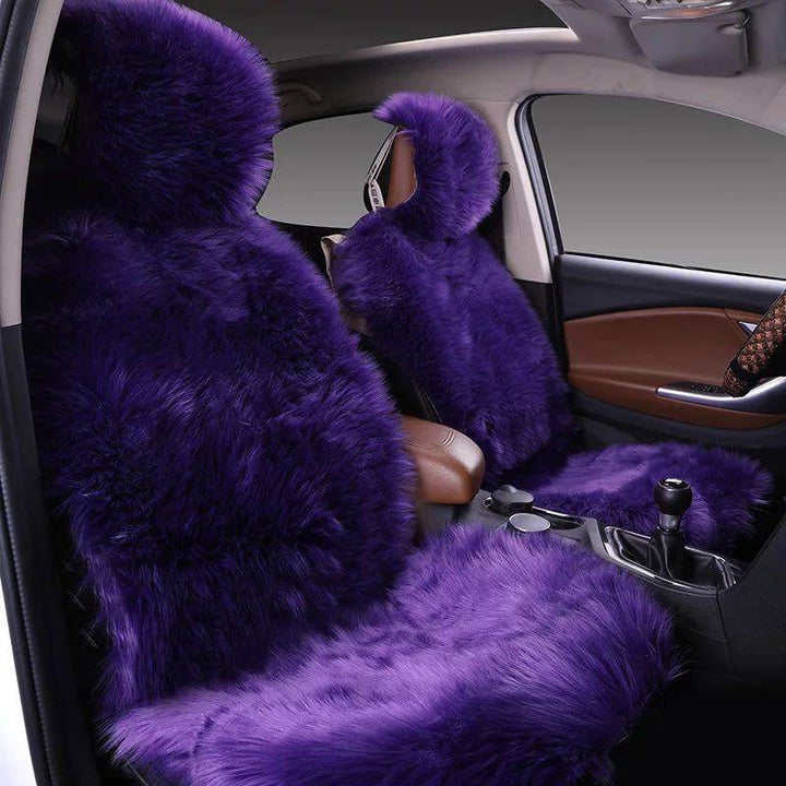 All-inclusive Car Seat Cover Plush Cushion Three-piece Cushion Universal Cushion Winter - ZEYTONCART