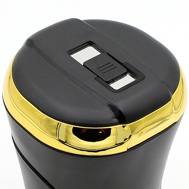Push-pull Lighter Accessories Smokeless Detachable USB Rechargable Car Ashtray Home Portable Smell Proof With Lid LED Blue Light - ZEYTONCART